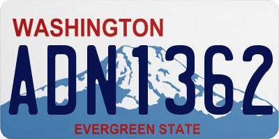 WA license plate ADN1362