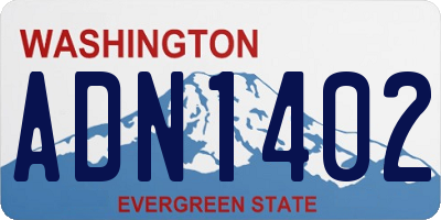 WA license plate ADN1402