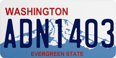 WA license plate ADN1403