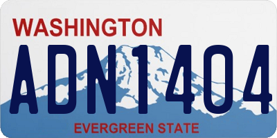 WA license plate ADN1404
