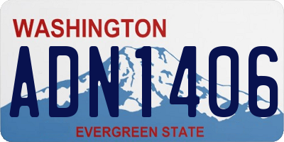 WA license plate ADN1406