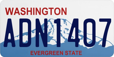 WA license plate ADN1407