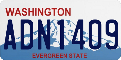 WA license plate ADN1409