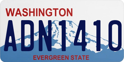 WA license plate ADN1410