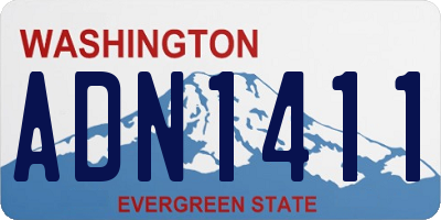 WA license plate ADN1411
