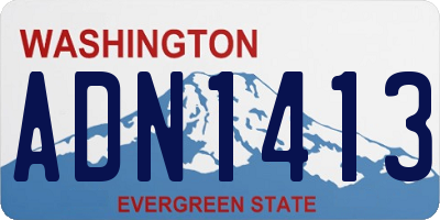 WA license plate ADN1413