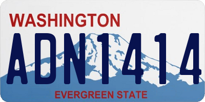 WA license plate ADN1414