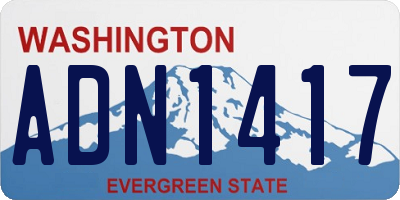 WA license plate ADN1417