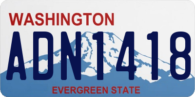 WA license plate ADN1418
