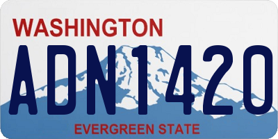 WA license plate ADN1420