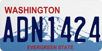 WA license plate ADN1424