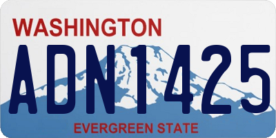 WA license plate ADN1425