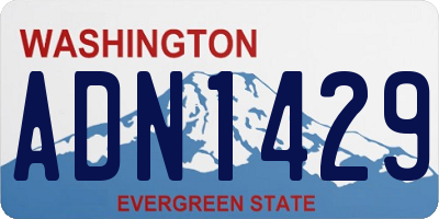 WA license plate ADN1429