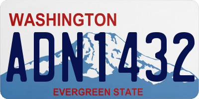 WA license plate ADN1432