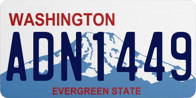 WA license plate ADN1449