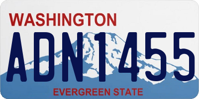 WA license plate ADN1455