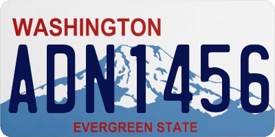 WA license plate ADN1456