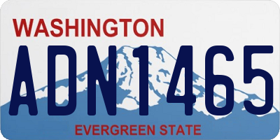 WA license plate ADN1465