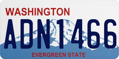 WA license plate ADN1466