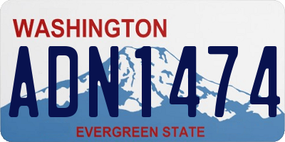 WA license plate ADN1474