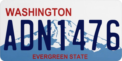 WA license plate ADN1476