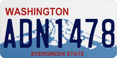 WA license plate ADN1478