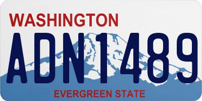 WA license plate ADN1489