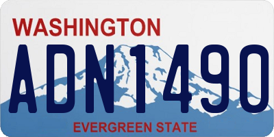WA license plate ADN1490
