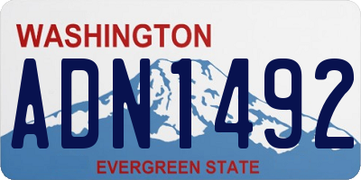 WA license plate ADN1492