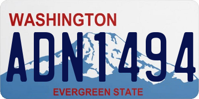 WA license plate ADN1494