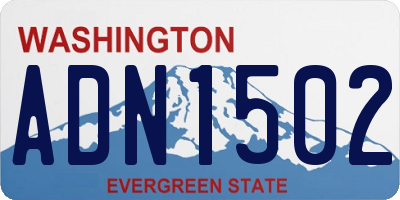 WA license plate ADN1502