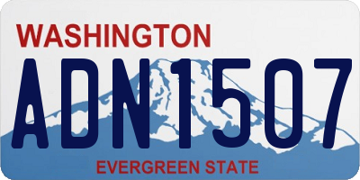 WA license plate ADN1507