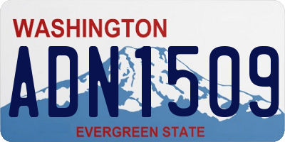 WA license plate ADN1509