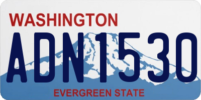 WA license plate ADN1530