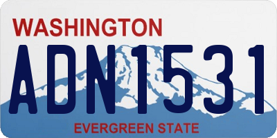 WA license plate ADN1531