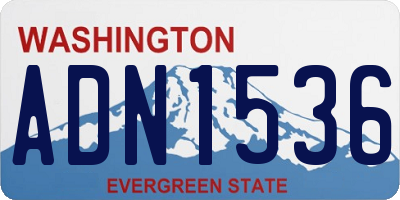 WA license plate ADN1536