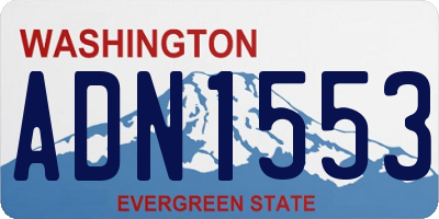 WA license plate ADN1553