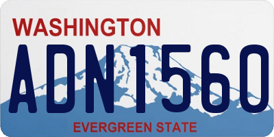 WA license plate ADN1560