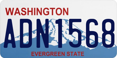 WA license plate ADN1568