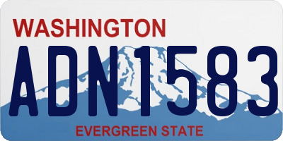 WA license plate ADN1583