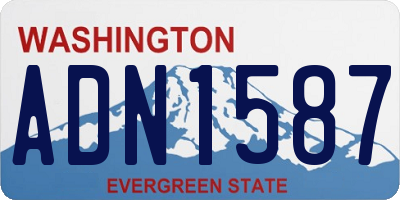 WA license plate ADN1587