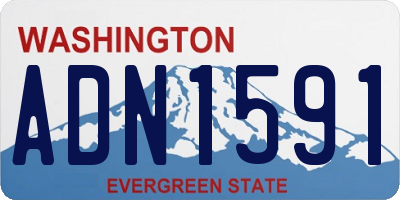 WA license plate ADN1591