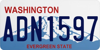 WA license plate ADN1597