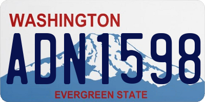 WA license plate ADN1598