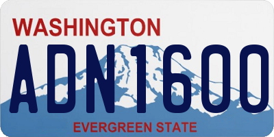 WA license plate ADN1600