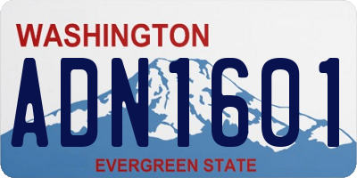 WA license plate ADN1601
