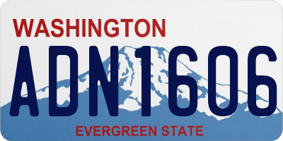 WA license plate ADN1606