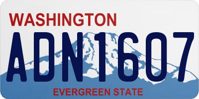 WA license plate ADN1607