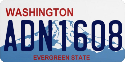 WA license plate ADN1608