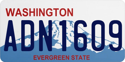 WA license plate ADN1609